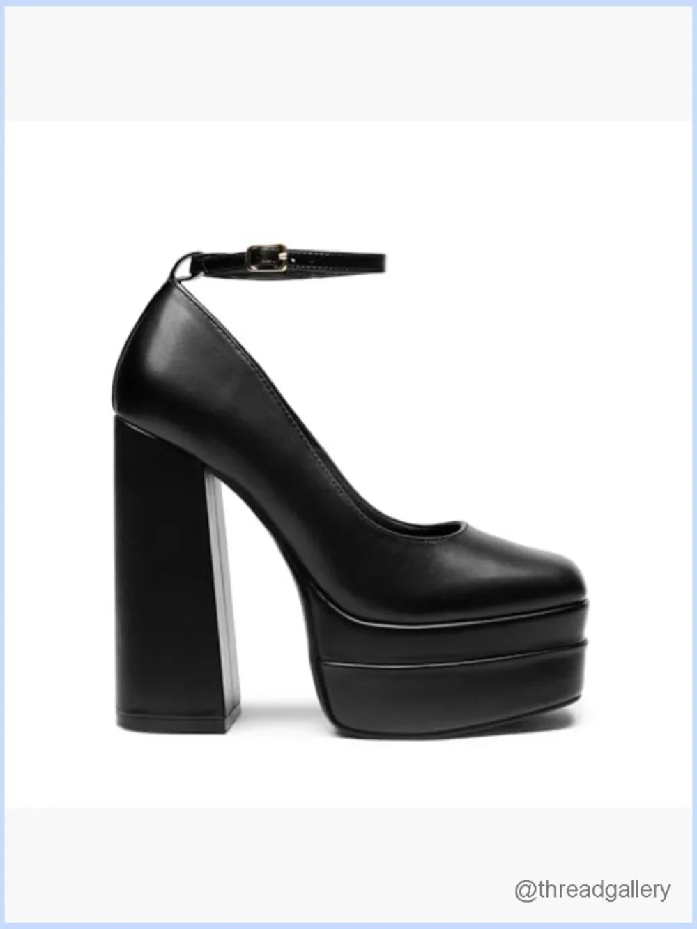 Y2K Chunky Platform Pumps Square Toe Ankle Strap Party Heels 5.5